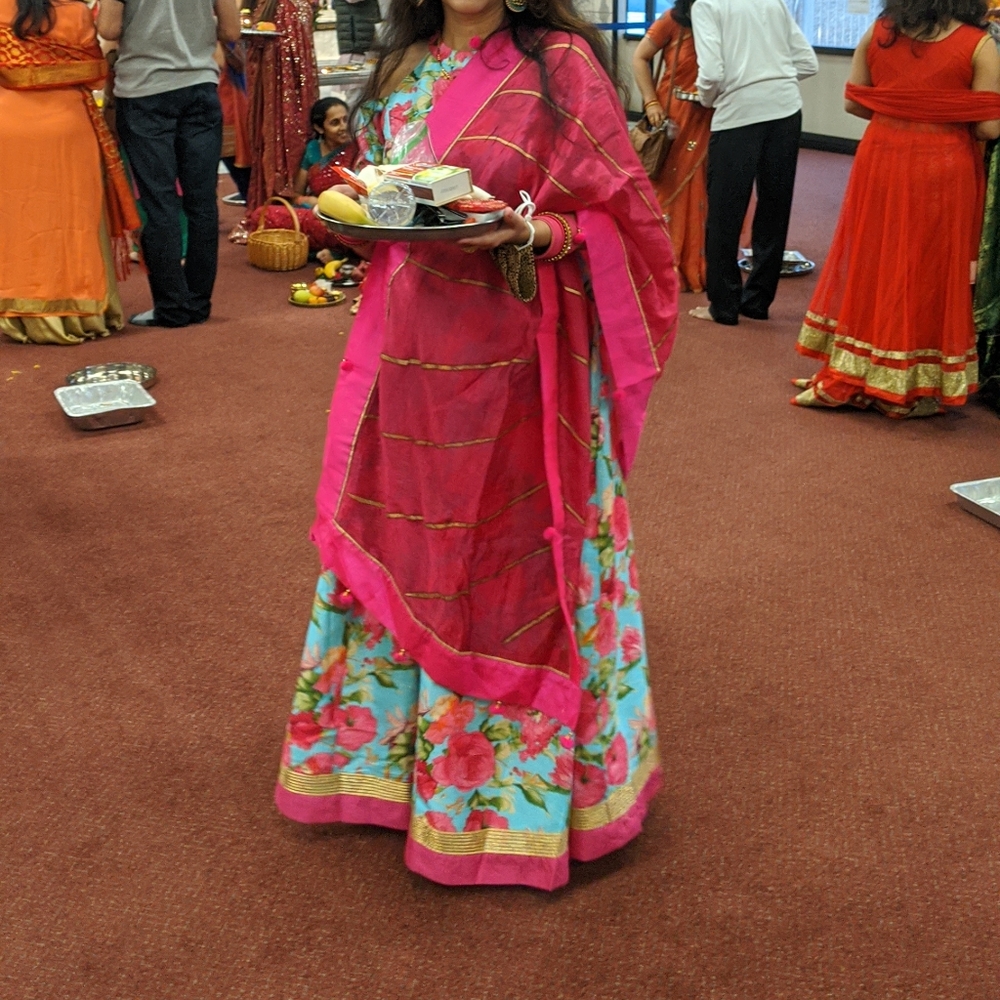 Readymade floral Indian lehenga set
